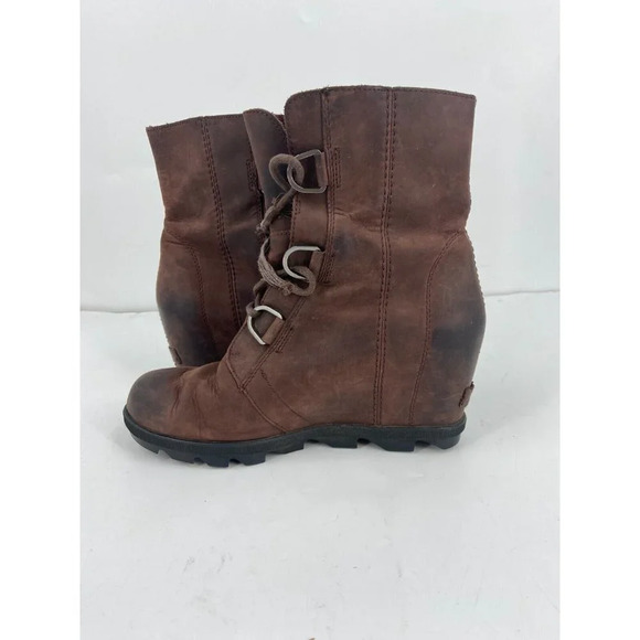 Sorel Women's Joan Of Arctic Wedge Cattail Red NL3018 908 Lace Wedge Boot SZ 10 - Picture 4 of 11